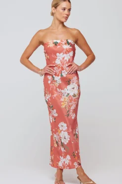 Sale Anna Slip In Terracotta Floral Women Dresses