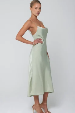 Shop Berri Slip In Sage Women Dresses