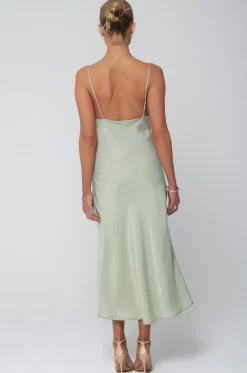 Shop Berri Slip In Sage Women Dresses