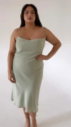 Shop Berri Slip In Sage Women Dresses