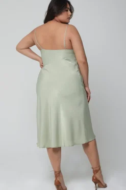 Shop Berri Slip In Sage Women Dresses