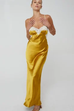 Online Celine Dress In Gold Women Dresses