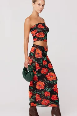 New Clyde Mesh Skirt In Poppy Women Bottoms