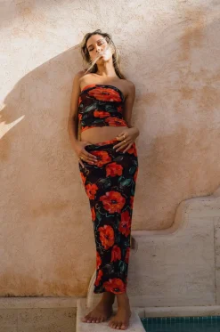 New Clyde Mesh Skirt In Poppy Women Bottoms