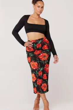 New Clyde Mesh Skirt In Poppy Women Bottoms