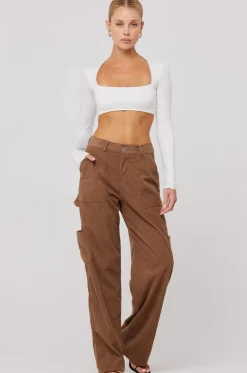 Fashion Elsa Cargo Pant In Espresso Women Bottoms