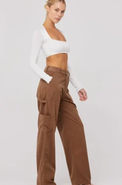 Fashion Elsa Cargo Pant In Espresso Women Bottoms