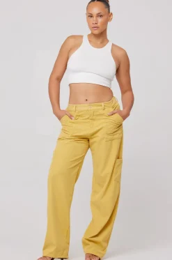 Store Elsa Cargo Pant In Mustard Women Bottoms