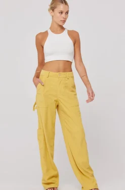 Store Elsa Cargo Pant In Mustard Women Bottoms