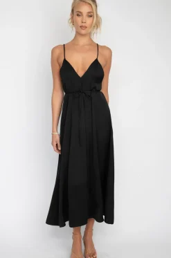 Fashion Hannah Midi In Black Women Dresses