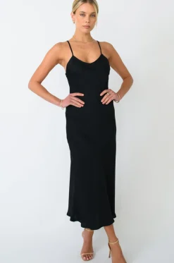 Shop Lily Slip In Black Women Dresses