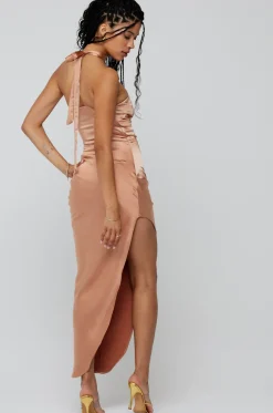 Cheap Nicole Midi In Copper Women Dresses