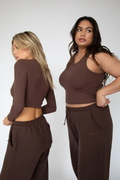 Fashion Og Tank In Brown Women Tops
