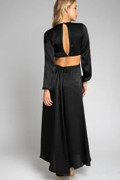 Cheap Noelle Maxi Dress - Black Maxi Dress With Sleeves Women Dresses