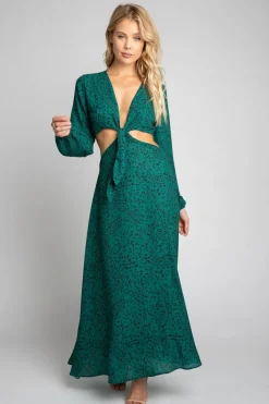 Best Sale Noelle Maxi Dress - Seabrook Green Maxi Dress With Sleeves Women Dresses