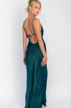 Clearance River Slip In Emerald Women Dresses