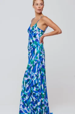Store Rose Maxi In Aqua Women Dresses