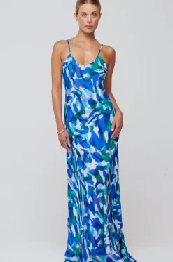 Store Rose Maxi In Aqua Women Dresses