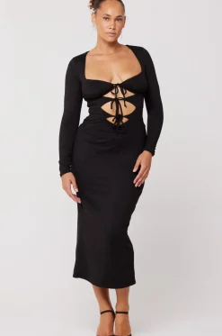 Hot Simone Dress In Black Women Dresses