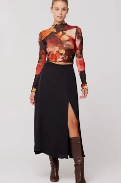 Fashion Skatie Midi Skirt In Black Women Bottoms